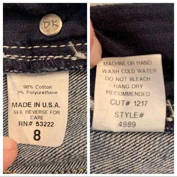 David Kahn Wide Hem Capri Jeans Size 8 Dark Wash - Picture 7 of 8